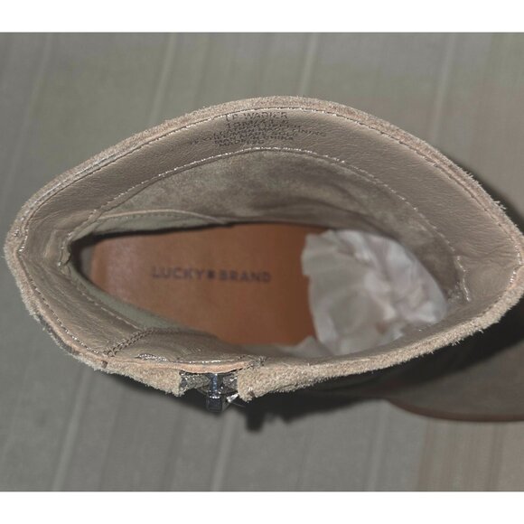 Lucky Brand Wadier Suede Wedge Zip up Ankle Wedge Boots Size US 10 - Picture 8 of 8